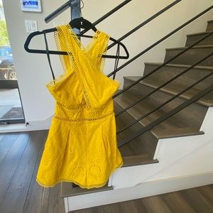 NBD Yellow Lace Romper